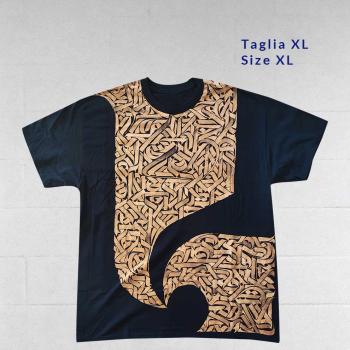 Navy T-Shirt Calligraphic Texture | Streetwear & Dancewear