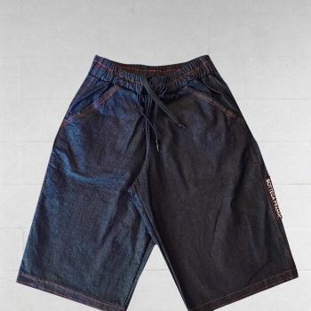 Blue denim shorts with red stitching - Streetwear & Dancewear