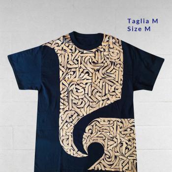 Navy T-Shirt Calligraphic Texture | Streetwear & Dancewear