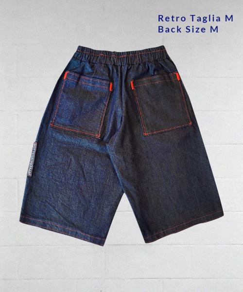 Blue denim shorts with red stitching - Streetwear & Dancewear