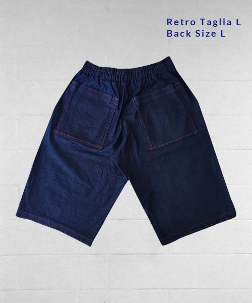 Blue denim shorts with red stitching - Streetwear & Dancewear