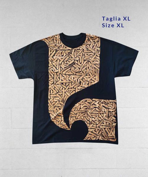 T-Shirt Navy Texture Calligrafica | Streetwear & Dancewear