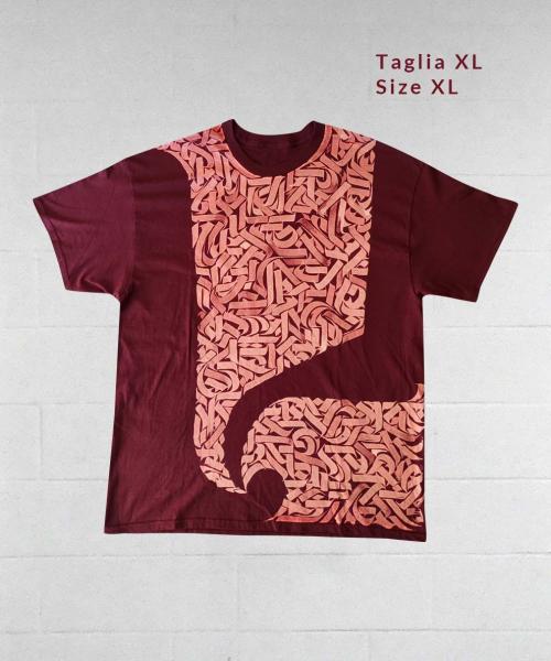 Bordeaux T-Shirt Calligraphic Texture | Streetwear & Dancewear