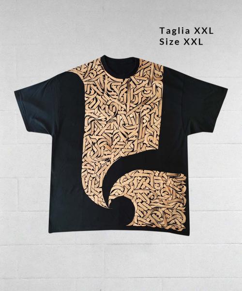 Black T-Shirt Calligraphic Texture | Streetwear & Dancewear